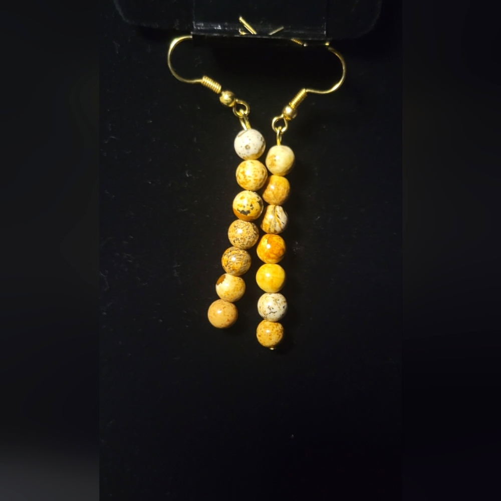 Picture Jasper Crystal Earrings